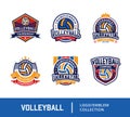 Set of Volleyball badge design logo emblem