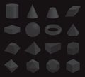 Set of volumetric geometrical colored shapes Royalty Free Stock Photo