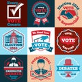 Set of Vote vector labels, badges for elections etc.