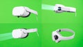 Set of VR Headset Views on Green Screen Royalty Free Stock Photo