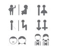 Set of W/C toilet, bathroom icon symbol