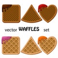 A set of waffles in the illustration.