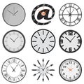 Set of wall clocks Royalty Free Stock Photo