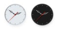 Set of wall office clocks White and black icon. Closeup of design template in vector. Mock up for branding and