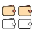 Set of Wallet empty icon, finance flat symbol, economy deposit cash vector illustration