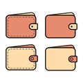 Set of Wallet empty icon, finance flat symbol, economy deposit cash vector illustration