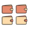 Set of Wallet empty icon, finance flat symbol, economy deposit cash vector illustration