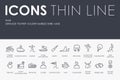 WAR Thin Line Icons Royalty Free Stock Photo
