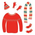 Set of warm clothes Royalty Free Stock Photo