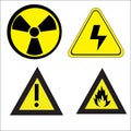 Set of Warning danger Signs Royalty Free Stock Photo