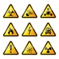 Set of warning danger signs. Vector illustration. Royalty Free Stock Photo