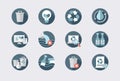 Set of waste management icons