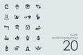 Set of water consumption icons