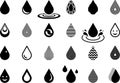 Set of water drop icons Royalty Free Stock Photo