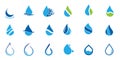 Set of Water drop logo design Royalty Free Stock Photo