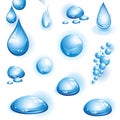 Set of water drops. Royalty Free Stock Photo