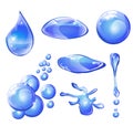 Set of water drops