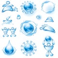 Set of water icons.