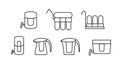 Set of water purifier icon in linear style, vector