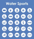 Set of water sports simple icons