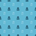 Set Water supply pipes and Shower on seamless pattern. Vector Royalty Free Stock Photo