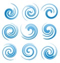 Set of water swirls and abstract waves