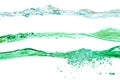 Set of water waves blue and green colors Royalty Free Stock Photo