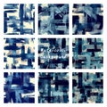 Set of watercolor Abstract grunge cross backgrounds. Colorful artistic hand painted. Royalty Free Stock Photo
