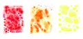 Set of watercolor abstract red, yellow and orange brush paint paper texture