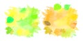 Set of watercolor backgrounds of autumn leaves