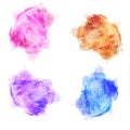 Set of Watercolor backgrounds. Creative purple, pink, blue and o Royalty Free Stock Photo