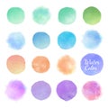 Set of watercolor blobs shapes