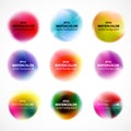 Set of watercolor blobs, splashes isolated on white background.