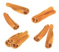 Set of watercolor cinnamon sticks isolated on white background Royalty Free Stock Photo