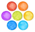 Set of watercolor circles, vector