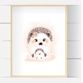 Set of watercolor cute hedgehog motherhood illustration . Suitable for souvenirs, book covers, wall frames, stickers, shirt design Royalty Free Stock Photo