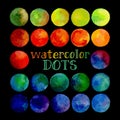 Set of watercolor dots