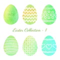 Set of watercolor Easter elements Royalty Free Stock Photo