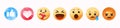 Set of watercolor emoji facebook icon