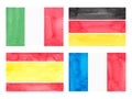 Set of Watercolor Flags