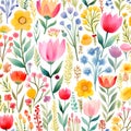 Small flowers, watercolor style, for planners