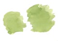 Set Watercolor and green abstract gradient blots on white background Royalty Free Stock Photo