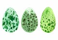 Set of watercolor green eggs, vector