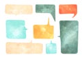 Set of watercolor hand drawn speech bubbles Royalty Free Stock Photo