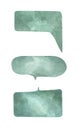 Set of watercolor hand drawn speech bubbles Royalty Free Stock Photo