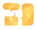 Set of watercolor hand drawn speech bubbles Royalty Free Stock Photo