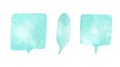 Set of watercolor hand drawn speech bubbles Royalty Free Stock Photo
