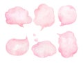 Set of watercolor hand drawn speech bubbles Royalty Free Stock Photo