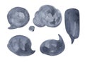 Set of watercolor hand drawn speech bubbles Royalty Free Stock Photo