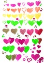 Set of watercolor hearts in different colors Royalty Free Stock Photo